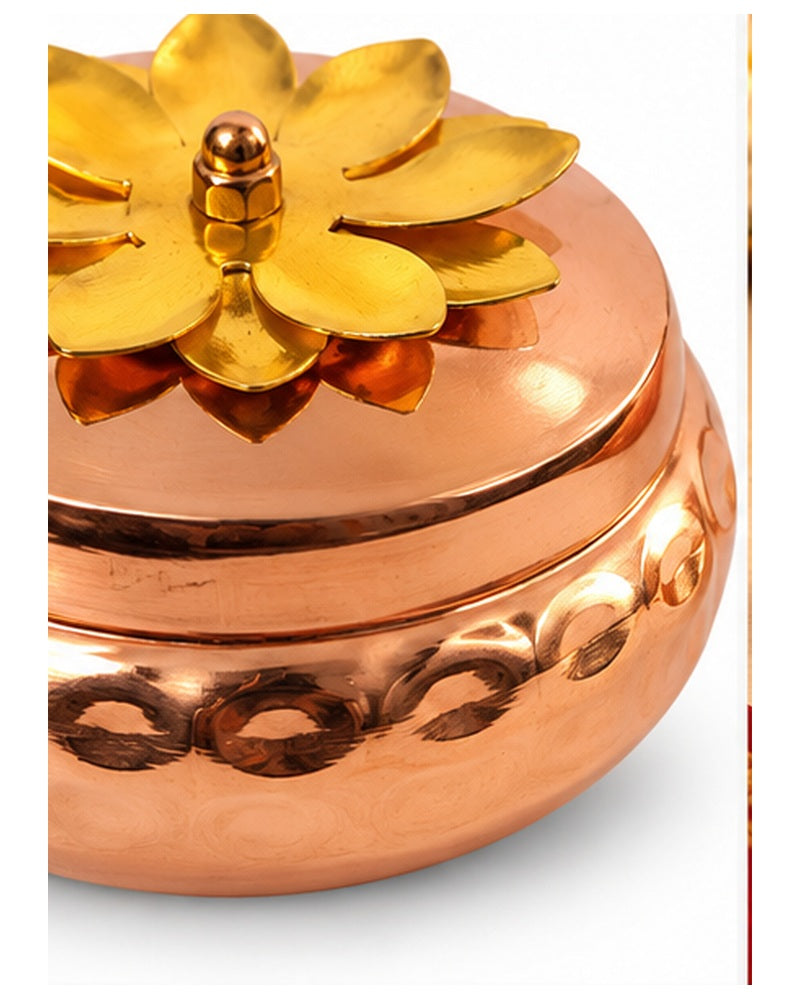 Hammered Flower-Lid Jar