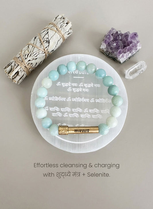 शुद्ध्ये Aura Selenite Plate