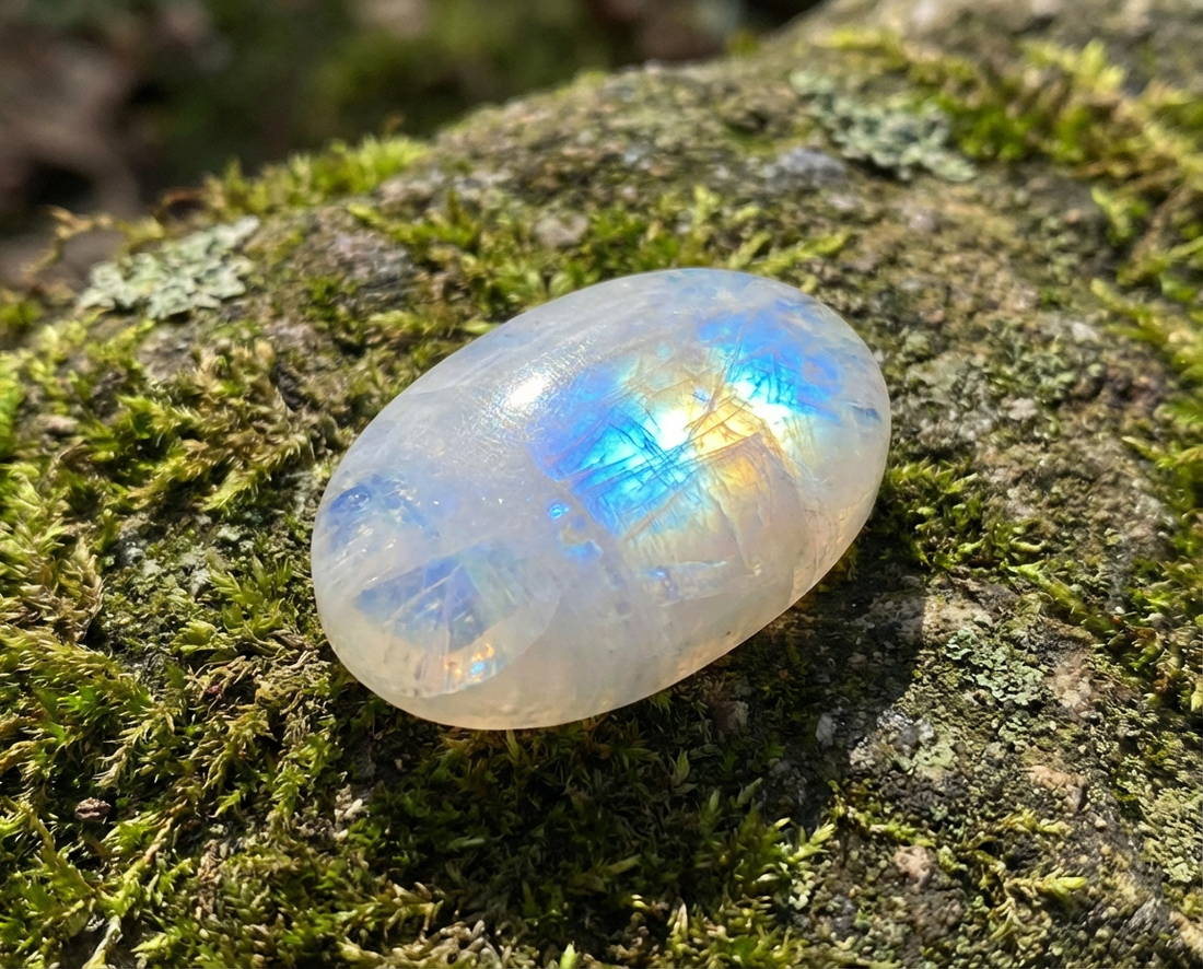 Moonstone Crystal Bracelet with Manifestation Lock