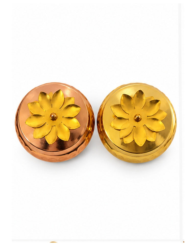Hammered Flower-Lid Jar