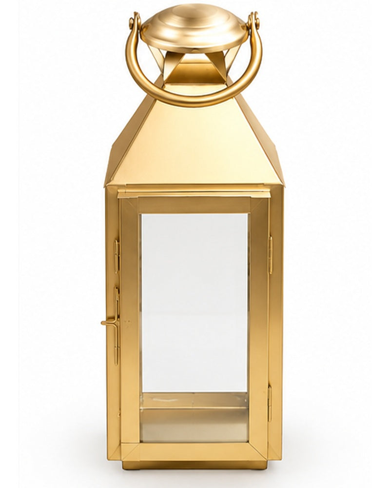 Gold candle lanterns set of 3, large lantern front