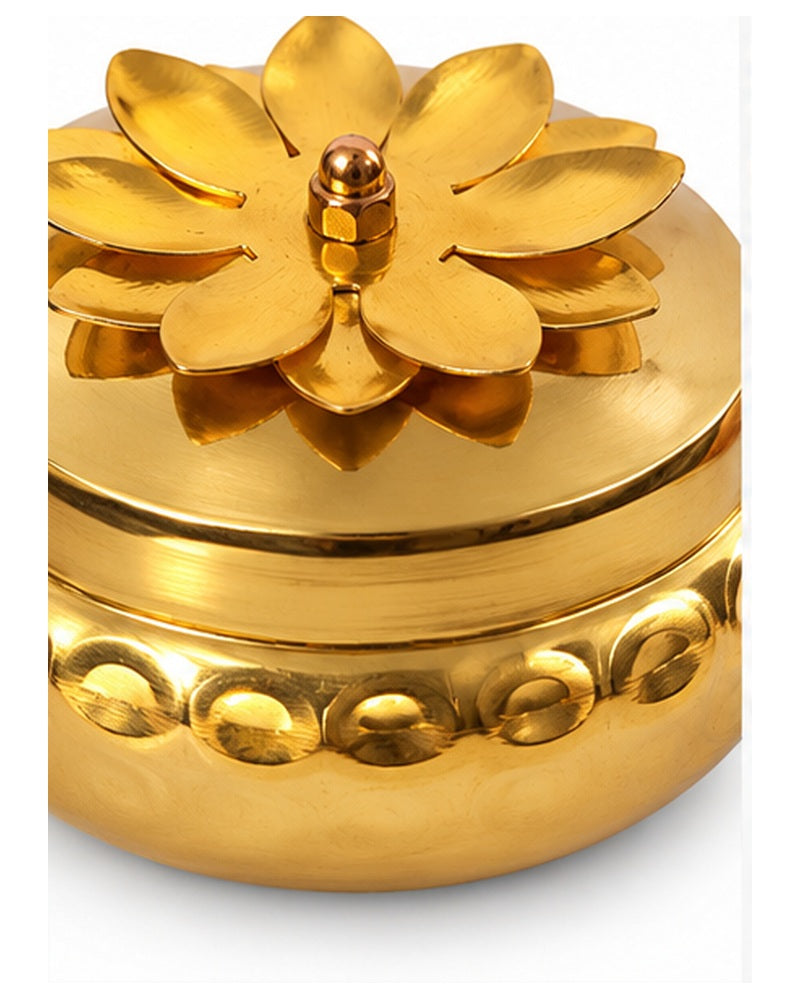 Hammered Flower-Lid Jar