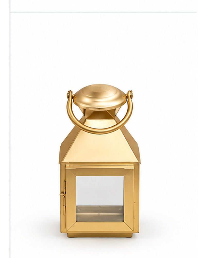 Gold candle lanterns set of 3, small lantern front