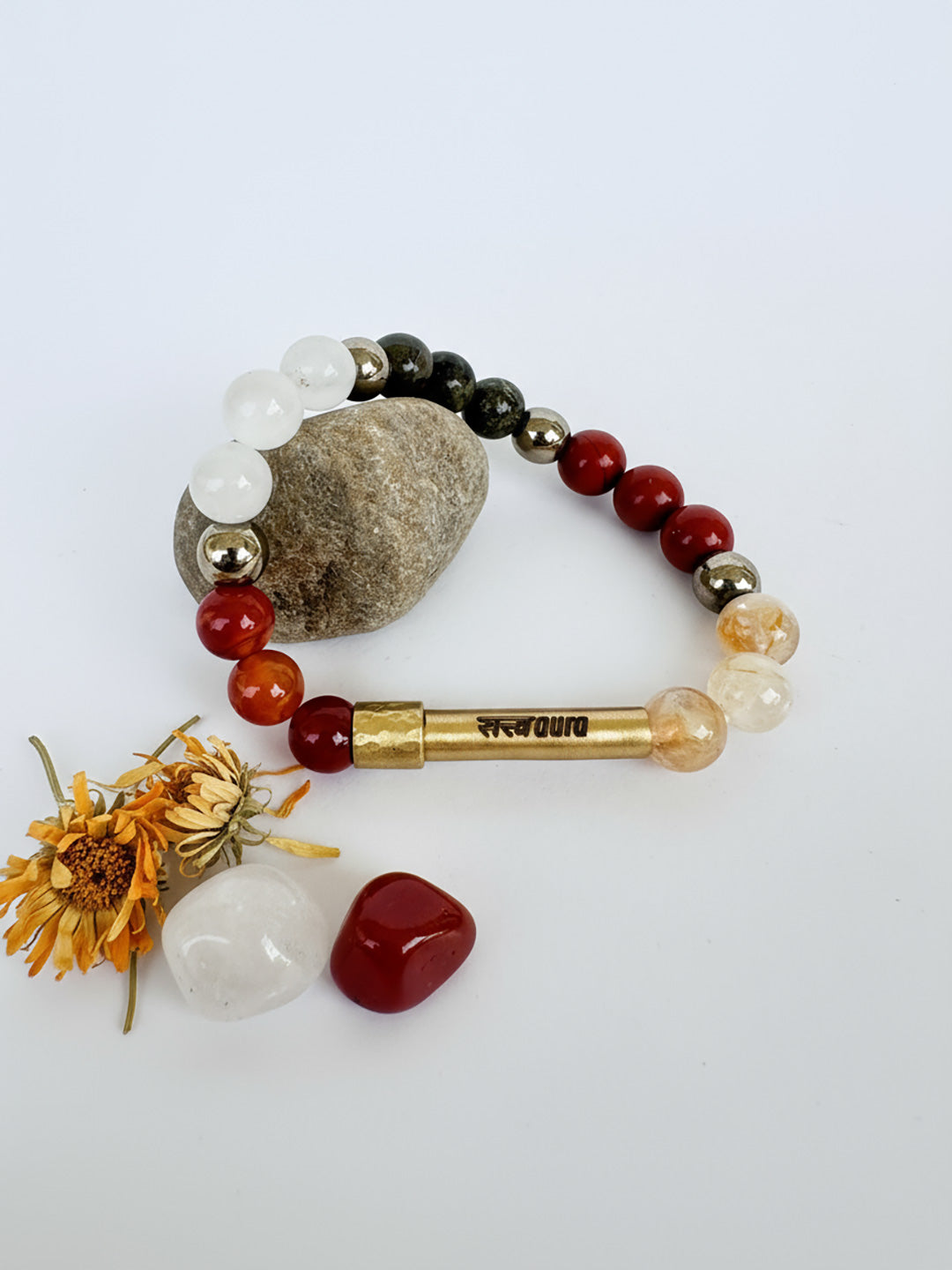 Aries Crystal Stone Bracelet with Manifestation Lock