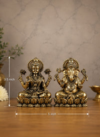 Brass Superfine Ganesha Lakshmi Idols