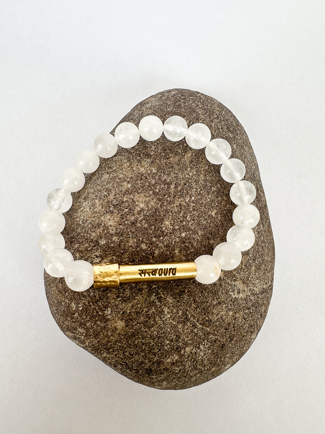 Clear Quartz crystal bracelet with Manifestation Lock - Satv Aura