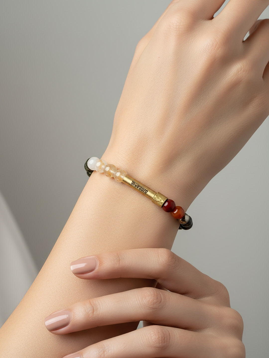 Aries Crystal Stone Bracelet with Manifestation Lock