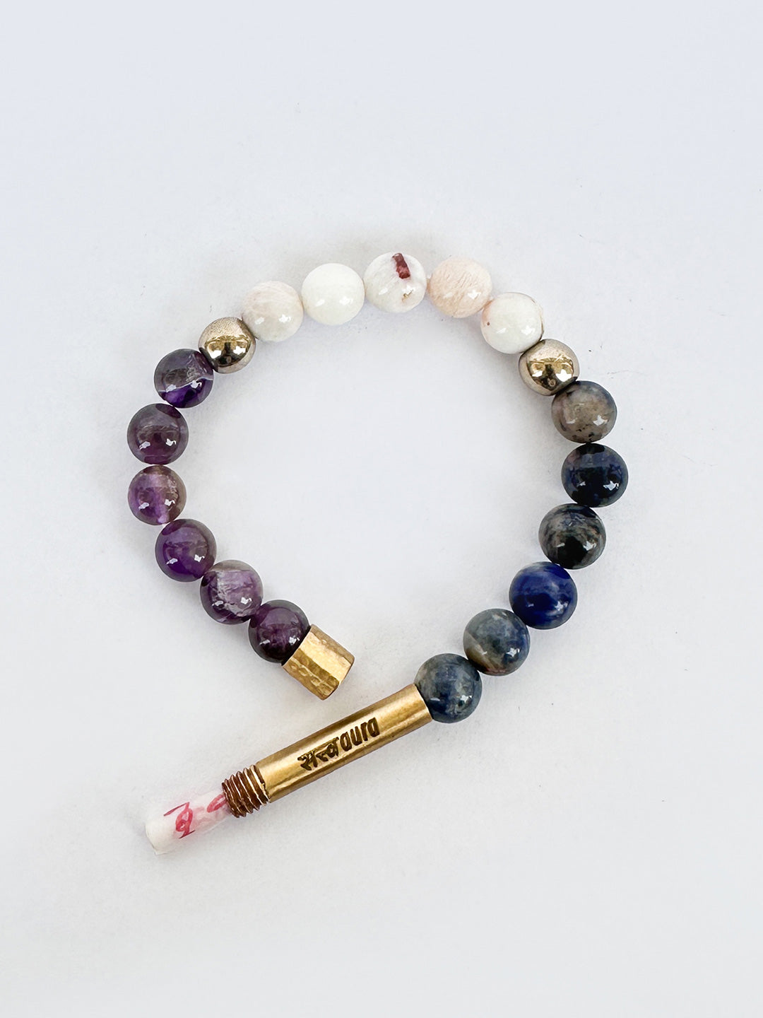 Third Eye Chakra Crystal Stone Bracelet with Manifestation Lock