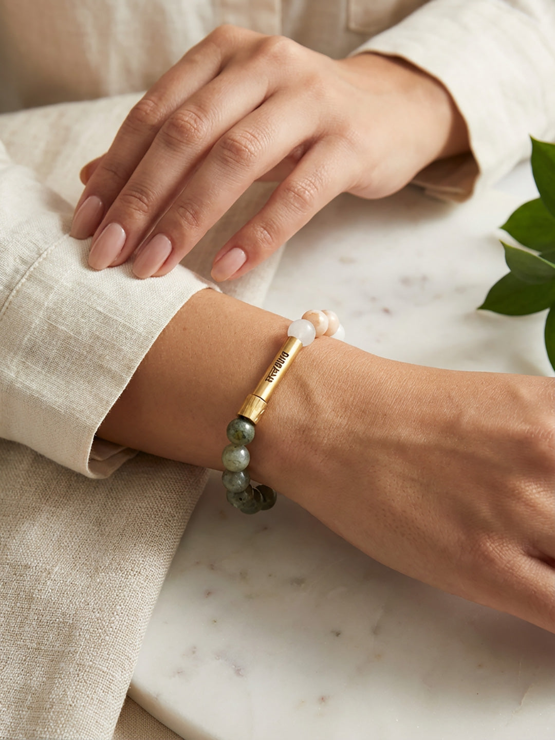 Crown Chakra Crystal Stone Bracelet with Manifestation Lock