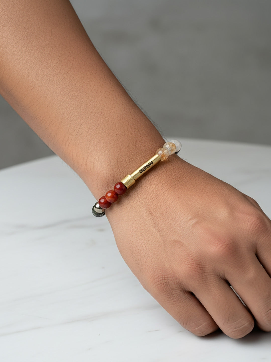 Aries Crystal Stone Bracelet with Manifestation Lock