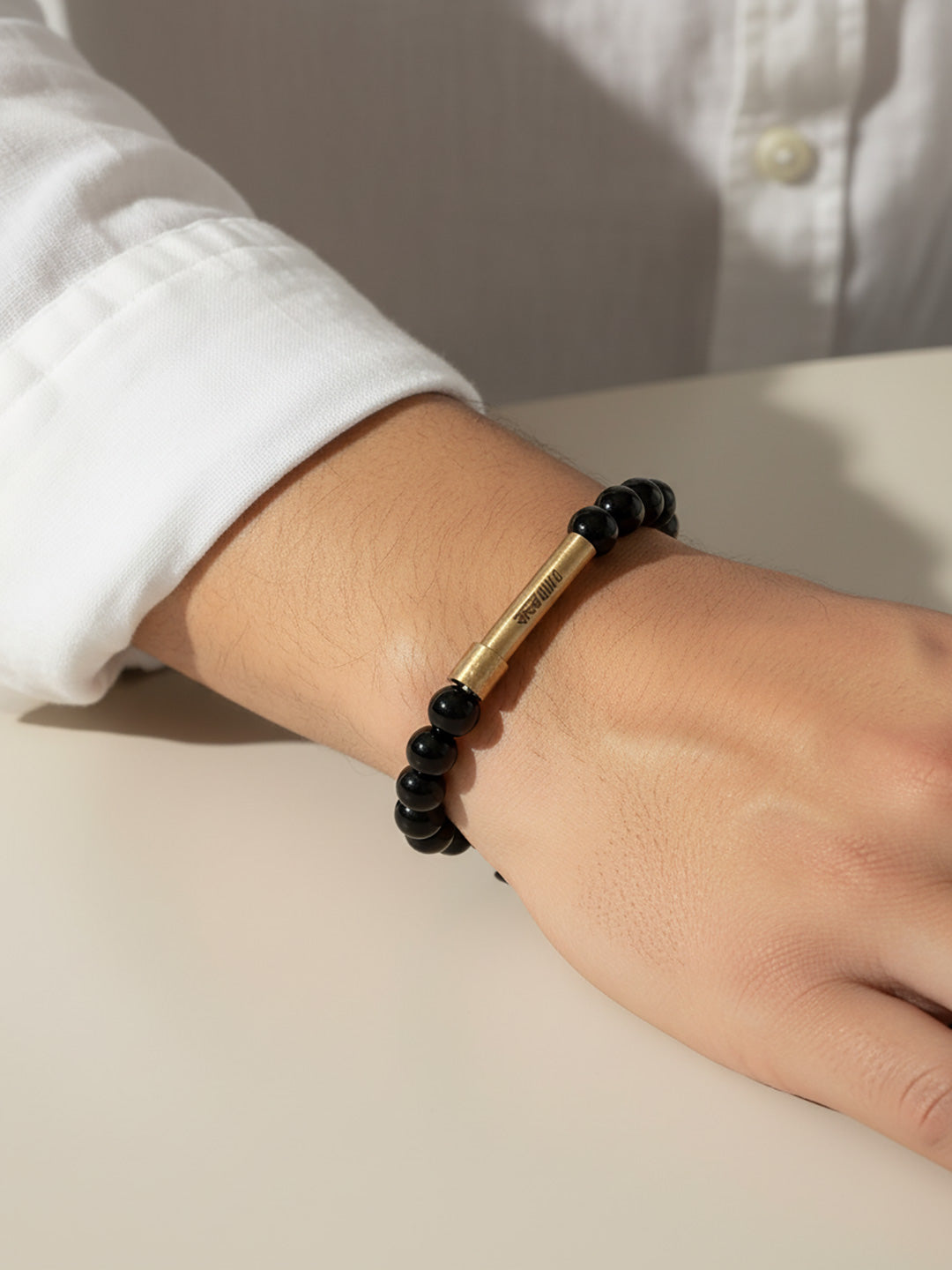 Black Onyx Crystal Bracelet with Manifestation Lock