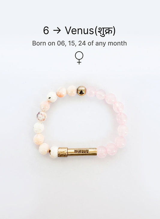 Ruling Number 6 Crystal Bracelet with Manifestation Lock