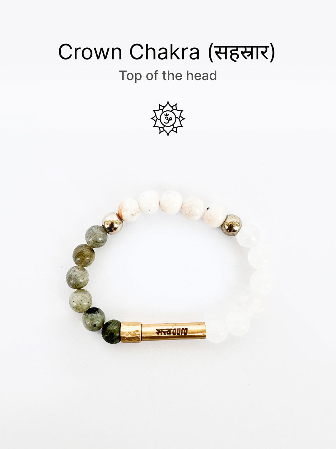Crown Chakra crystal bracelet with Manifestation Lock - Satv Aura