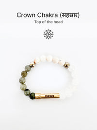 Crown Chakra Crystal Stone Bracelet with Manifestation Lock