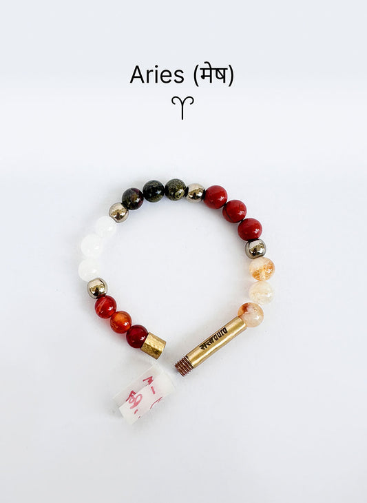 Aries Crystal Bracelet with Manifestation Lock