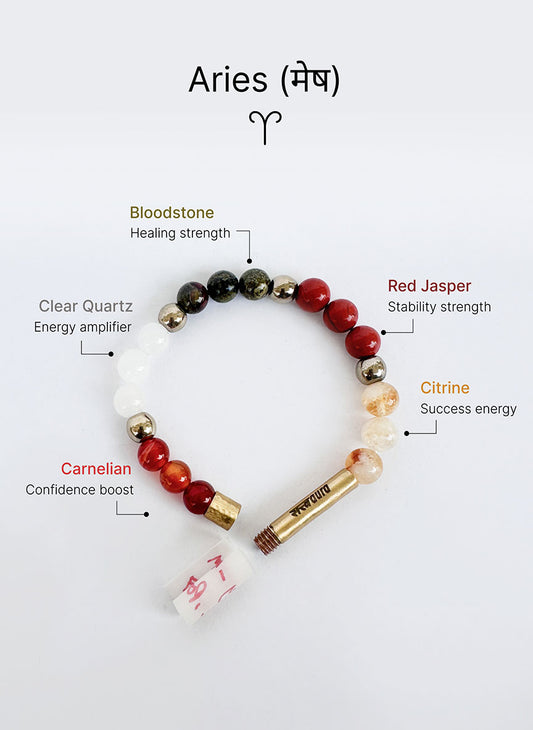 Aries Crystal Bracelet with Manifestation Lock