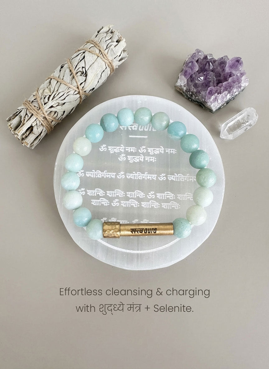 शुद्ध्ये Aura Selenite Plate