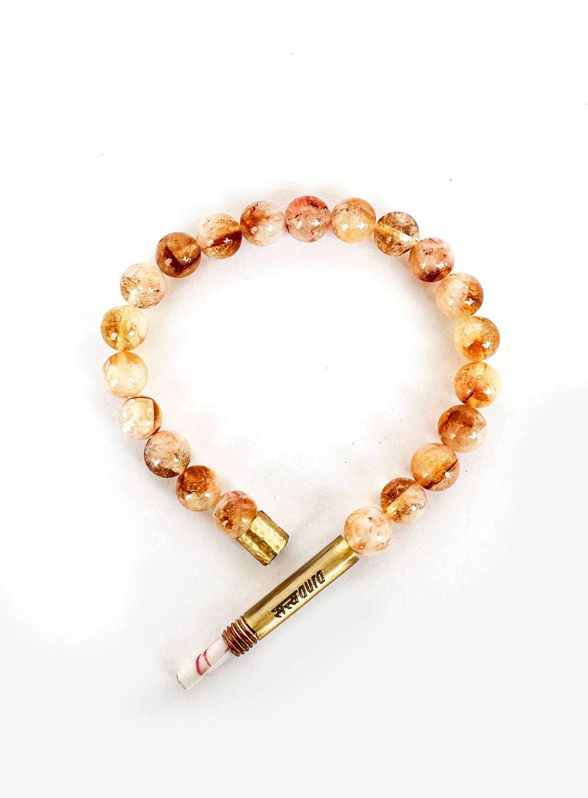 Citrine stone bracelet worn on wrist