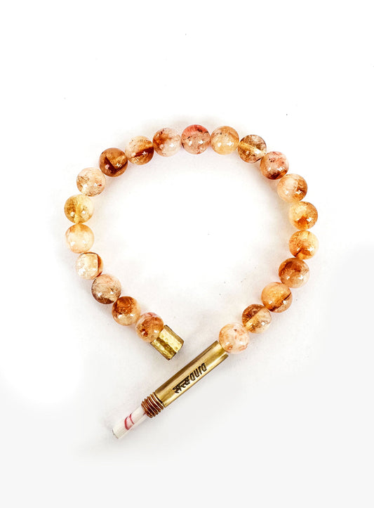 Citrine stone bracelet worn on wrist