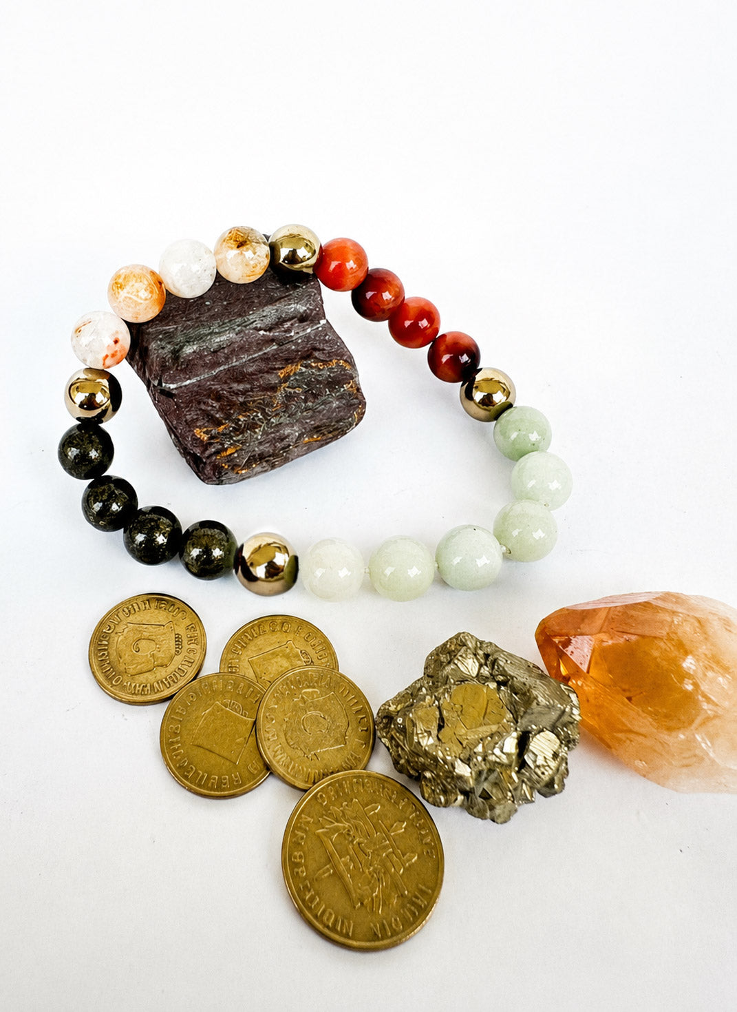 धन योग Crystal Bracelet with Manifestation Lock