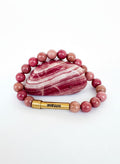 Rhodochrosite Crystal Bracelet with Manifestation Lock