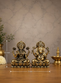 Brass Superfine Ganesha Lakshmi Idols