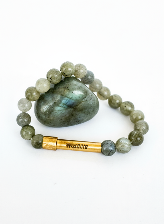 Labradorite crystal bracelet with Manifestation Lock - Satv Aura
