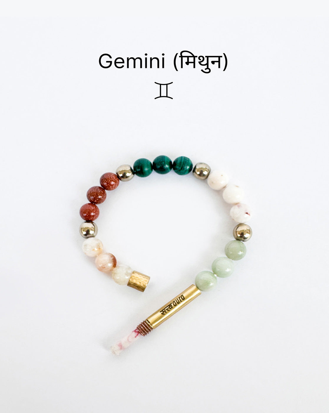 Gemini zodiac crystal bracelet with Manifestation Lock - Satv Aura