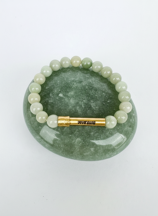 Green Aventurine crystal bracelet with Manifestation Lock - Satv Aura