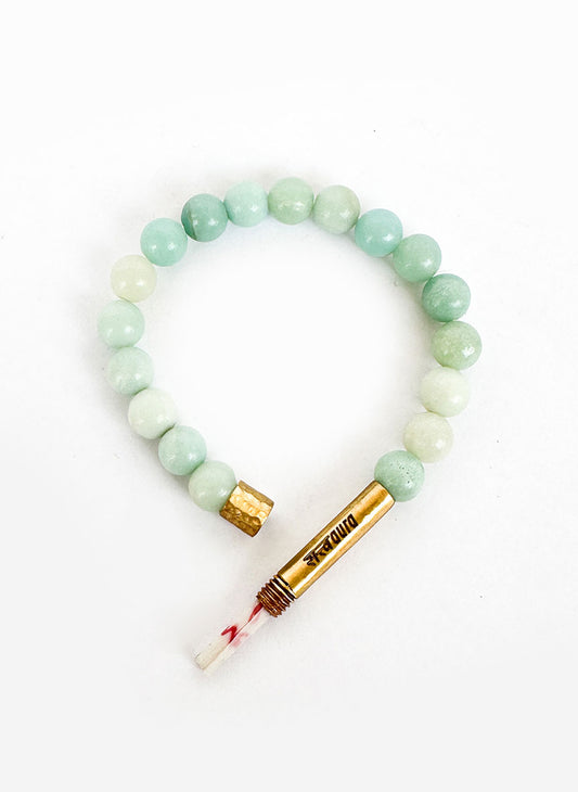 Aquamarine Crystal Bracelet with Manifestation Lock