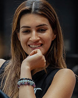 Celebrity wearing a crystal bracelet