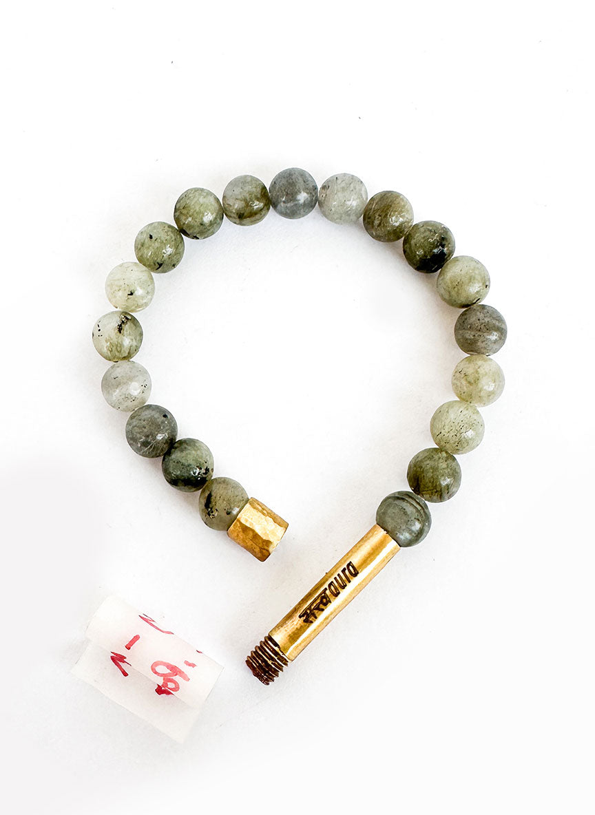 Labradorite stone bracelet, front view