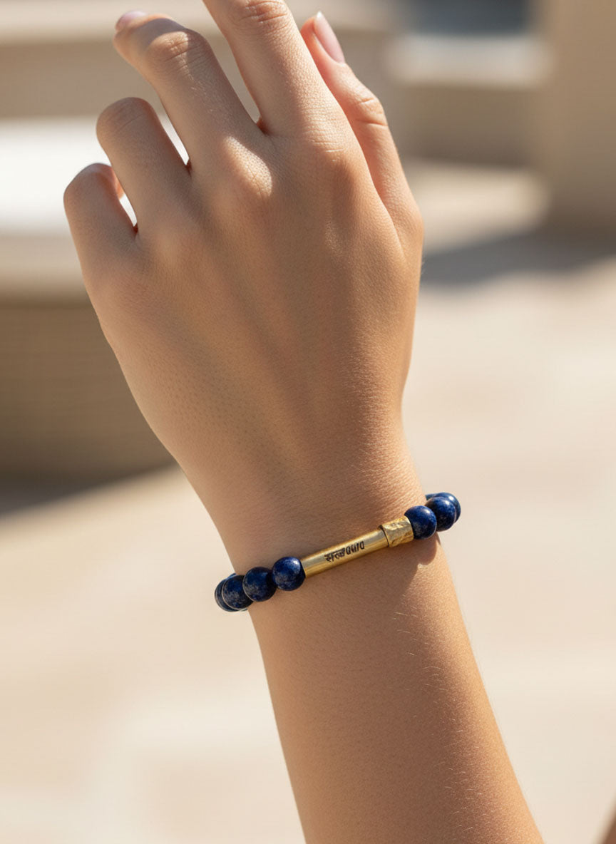 Lapis lazuli bead detail