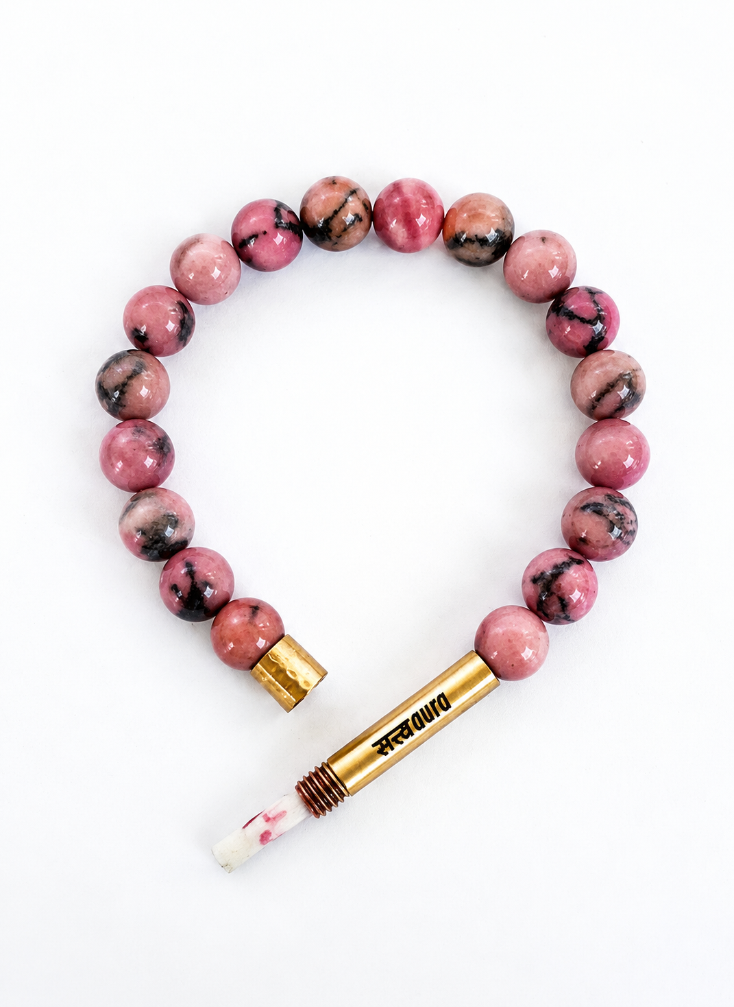Rhodonite Crystal Bracelet with Manifestation Lock