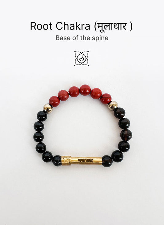 Root Chakra Crystal Bracelet with Manifestation Lock