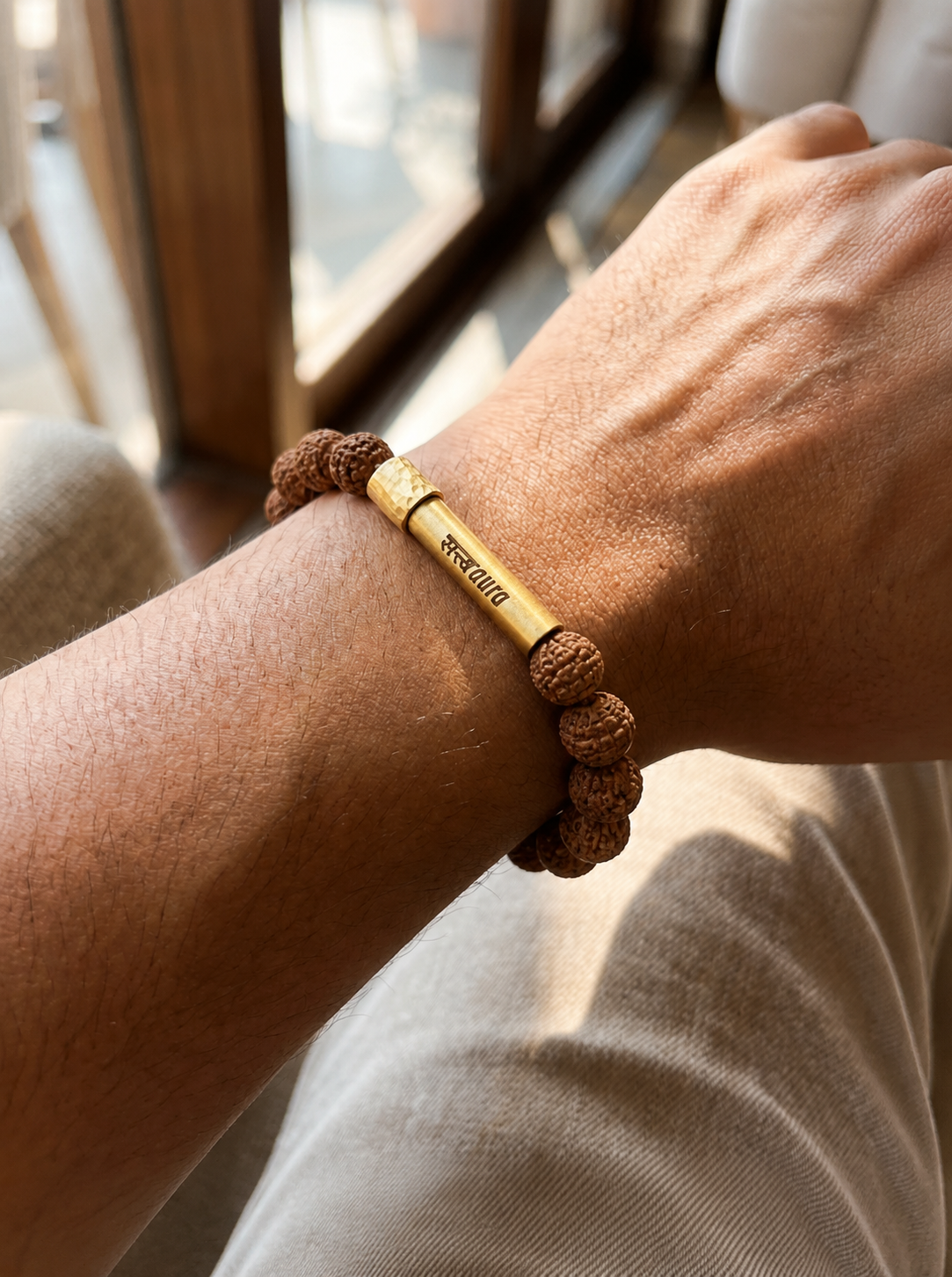 5 Mukhi Rudraksha Bracelet with Manifestation Lock