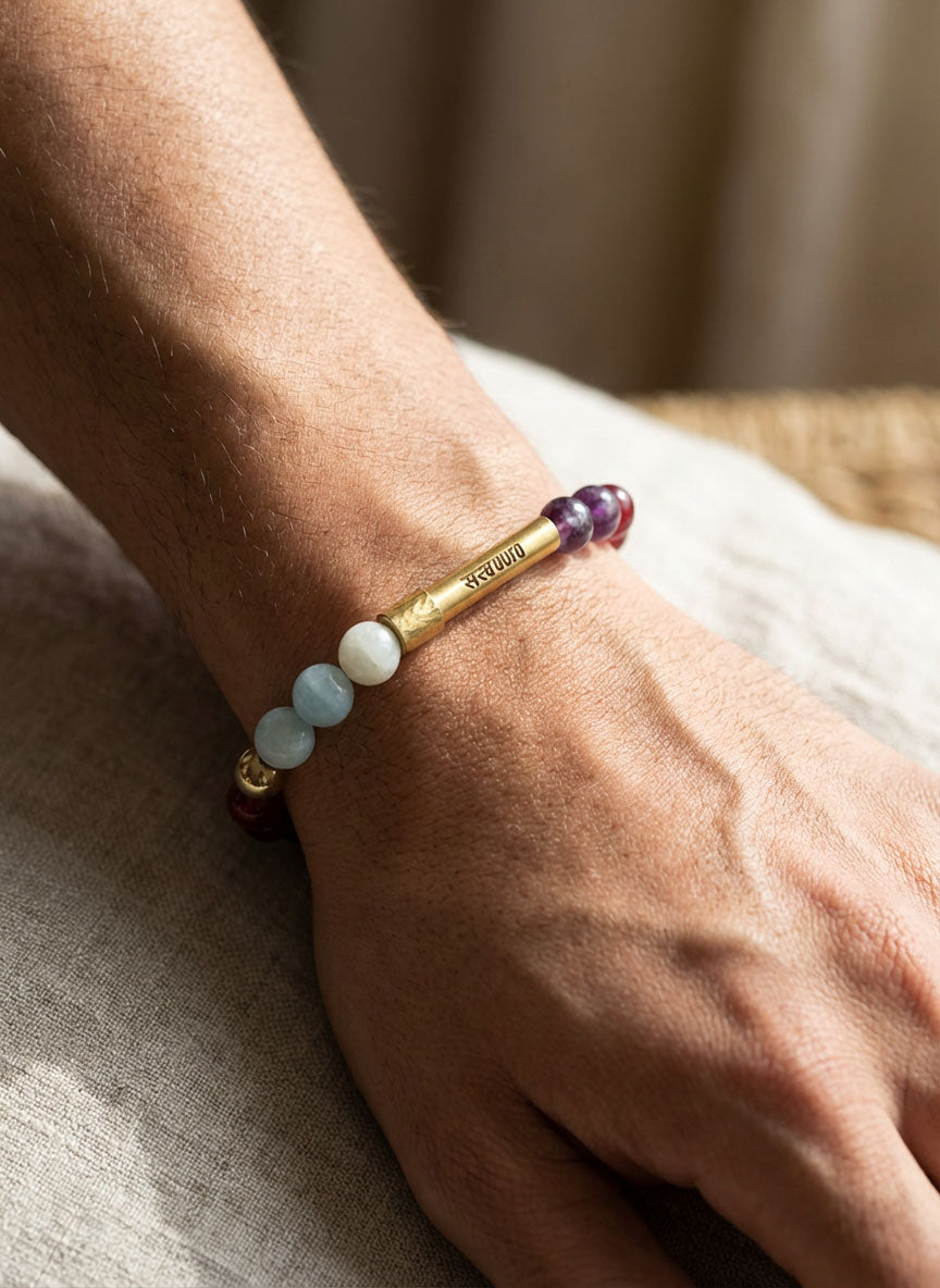 Ruling Number 5 Crystal Bracelet with Manifestation Lock