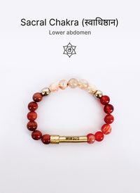 Sacral Chakra Crystal Bracelet with Manifestation Lock