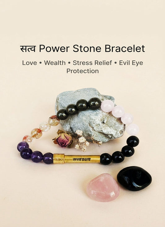 सत्व Power Healing Crystal Bracelet with Manifestation Lock