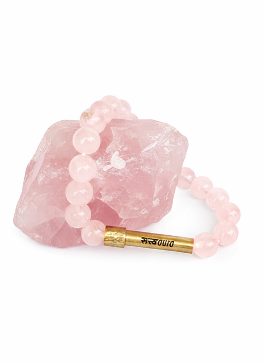 Rose Quartz Crystal Bracelet with Manifestation Lock