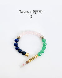 Taurus Crystal Stone Bracelet with Manifestation Lock