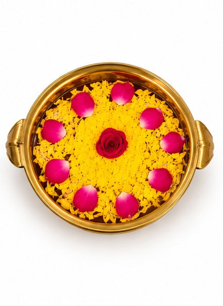 Gold urli with handles, alternate view