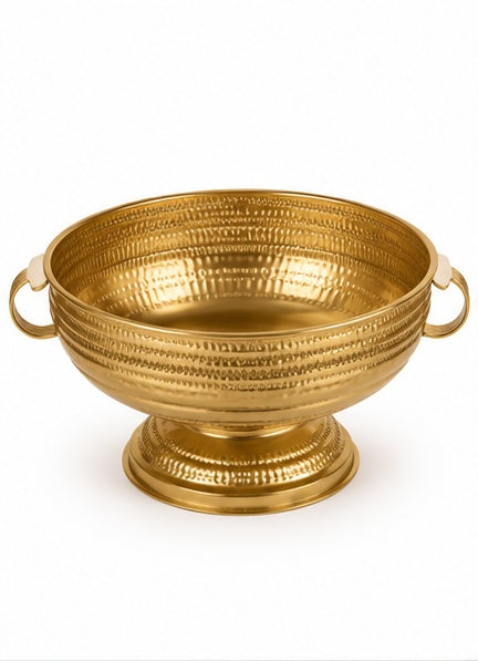 Hammered gold urli bowls set of 3, front view