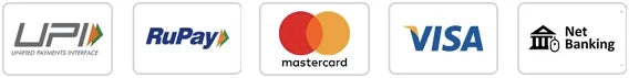 Secure payment with UPI, RuPay, Mastercard, Visa and Net Banking